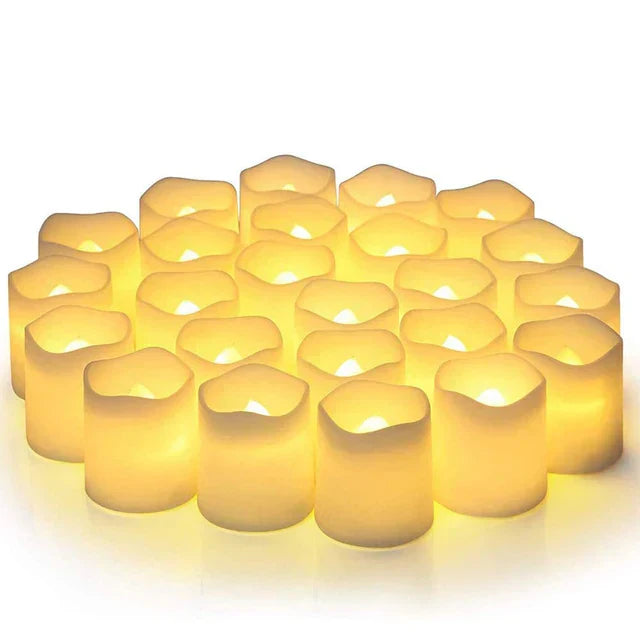 24er Set LED Kerzen ohne Flamme – Batteriebetrieben, Realistische Flammenoptik, Sicher und Dekorativ für gemütliche Abende