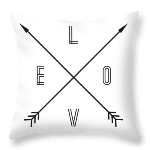 Simple Black And White Peach Skin Pillow