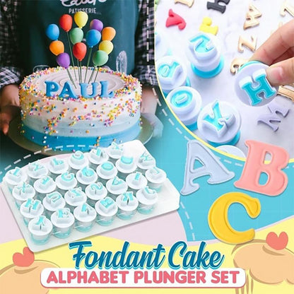 Alphabet Fondant Ausstecher mit Plunger