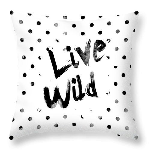 Simple Black And White Peach Skin Pillow